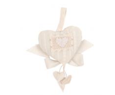 Clayre & Eef XD022N - Corazón Decorativo para árbol de Navidad (6 Unidades) 20 cm.