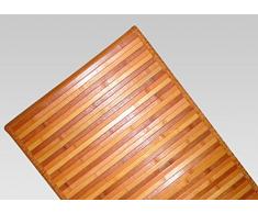BIANCHERIAWEB Alfombra Bamboo Degradè Naranja, Alfombra de Cocina 30 x 40 cm, Alfombra de Cocina Antideslizante 100% bambú, Carril para Cocina de Material Resistente, no Absorbe Las Manchas