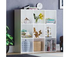 Vida Designs Durham Cube - Estantería organizadora de Almacenamiento para Sala de Estar, estantería, Muebles de Oficina en casa (9 Cubos, Blanco)