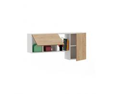 Muebles Pitarch Nilo Mueble Tv, Módulos Horizontal o Vertical, Pistón Retenedor, Color Roble Gold y Blanco, 60 x 130 x 32 cm