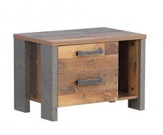 Newface - Mesita de Noche para Dormitorio, diseño Vintage/Industrial, tamaño único