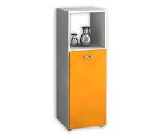 VCM benus-3 Cubo de estantería de Pared/Soporte de Alta fidelidad, Blanco/Naranja