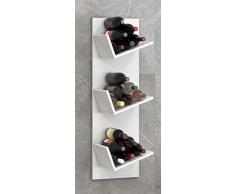 VCM vinosi Estante de Vino, Madera, Blanco, 106,5 x 33 x 25,6 cm