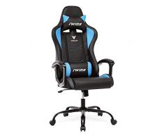 IntimaTe WM Heart Silla Gaming Profesional, Silla Ergonómica Racing, Oficina Silla Computadora, altura regulable, Silla con Reposacabeza Apoyo y Cojín Lumbar, 360° Giratorio (Azul)