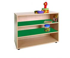 Mobeduc Mueble Infantil Bajo estantería, Haya, Haya y Verde Oscuro, 90x40x76.5 cm