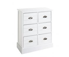 Haku Möbel cómoda, Madera, Blanco, 30 x 60 x 75 cm