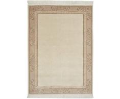 -LUXOR- living Alfombra Gala Anudada a Mano, 100% Lana, Alfombra de Punto sostenible, 170 x 240 cm, Color Crema