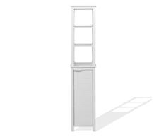 Rebecca Mobili Armario en Columna para Baño Armario Alto Blanco, Estrecho y Alto 1 Puerta 3 Cajones, MDF, Multifunción y Compacto - Dimensiones: 170×34×30 cm (A x AN x FON) - Art. RE6683