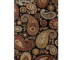 Universal Rugs Paisley Rectángulo de transición Accent Alfombra, Negro, 221 x 160 cm