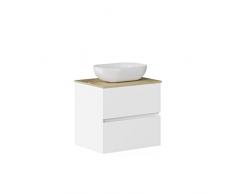 Baikal Conjunto de Mueble de baño Duo, Incluye Lavabo. Mueble Suspendido en Pared con Lavabo cerámico. Varios Acabados y Medidas. Mueble MONTADO.
