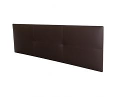 Cabecero Isabella Cama Matrimonio de Polipiel Marrón Chocolate Cabezal Habitación Doble Dormitorio Principal 165x52 cm