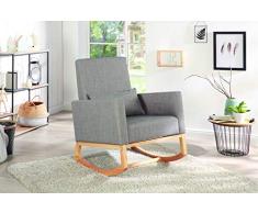 AVANTEX Mecedora, poliéster, Gris, ca. 74 x 87,5 x 101 cm