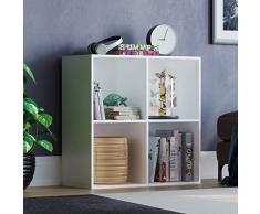 Vida Designs Durham Cube - Estantería organizadora de Almacenamiento para Sala de Estar, estantería de Oficina en casa (4 Cubos, Blanco)