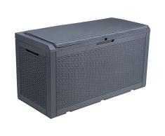 YITAHOME 380L Arcón de Ordenación Exterior, Resina Caja de Almacenaje de Jardín para Almacenamiento Al aire Libre para Muebles de Patio