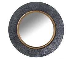 Espejo de Pared Redondo de Metal en Negro y Dorado 65x4cm, INT. 41cm