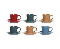 DKD Home Decor Juego de Tazas con Platos, Estándar