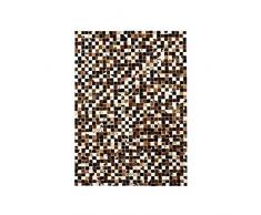 The Deco Factory Piel – Alfombra de Piel reciclada con diseño de Mosaico marrón Multi 160x230