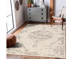 Surya Lexington Alfombra Vintage - Alfombra Oriental para salón, Comedor, Dormitorio, Alfombra Bohemia Oriental, para un fácil Cuidado - Alfombra Grande 120 x 170 cm, Color Marfil