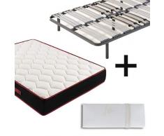 Colchón Viscoelástico Memory Fresh 3D + Somier Multiláminas Con Patas De 32cm + Almohada 100% Viscoelástica, 135x200cm