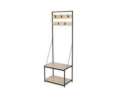 Compactor Perchero Entrada Eliott, MELAMINA + Metal, Madera, 63 x 40 x 183 cm