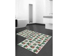 Questo Casa, Base Decorativa, Antideslizante, Juego de tapete de baño Delgado Moderno Lavable de 2 Piezas, Rectangular, Alfombra de baño, Alfombra de baño, 0.9Mc, Pila:4mm, 60x100 Cm, 50x60 Cm