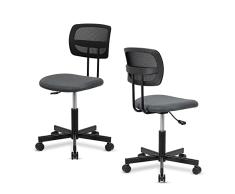 SpecStandard 858-B - Silla de oficina con altura regulable, suave asiento transpirable y respaldo de malla 3D, negro y gris