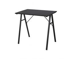 Rebecca Mobili Escritorio para PC Juegos, Mesa de Ordenador, Negro, Tablero Madera Acero, para Gaming Estudio Oficina - Dimensiones AxANxF: 74 x 80 x 50 cm - Art. RE6707