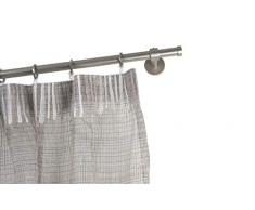 InCasa Barra para Cortina, 20 mm. de diámetro, 280 cm. de Longitud, en Acero cepilado, Soportes 10cm – Completo