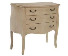 DRW Comoda con 3 Cajones de Madera Nogal en Natural 72x38x76cm