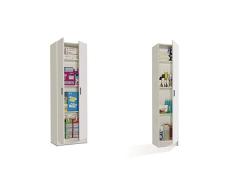 Habitdesign Armario Multiusos, 2 Puertas, Auxiliar, Acabado en Color Blanco, Medidas 58,5 cm (Ancho) x 180 cm (Alto) x 37 cm (Fondo) + 007141O Mueble Armario Multiusos, 1 Puerta