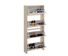 DEKIT - Zapatero de 4 Puertas Natural 149x61x25 cm - Jazz