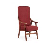 Abuelo a Gusto - Silla Brazos de Madera, Respaldo Recto, Ideal para Personas Mayores, Movilidad Reducida o Dolor Espalda. Usada en residencia y geriátricos. Tamaño: 57x69x116 cm. (Cerezo, Granate)