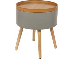 THE HOME DECO FACTORY CMHD6295 Mesa Redonda Cofre, Madera de ingeniería, Gris, 38 x 49 x 38 cm