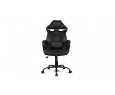 Drift DR50B- Silla Gaming Profesional, Polipiel, reposabrazos Acolchados, Piston Clase 4, Asiento basculante, Altura Regulable, cojín Lumbar, Color Negro