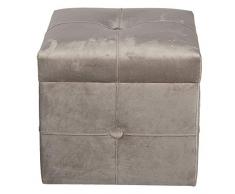 Clayre & Eef 64059BE - Taburete (Terciopelo, con Espacio de Almacenamiento) 30 x 30 x 28 cm.