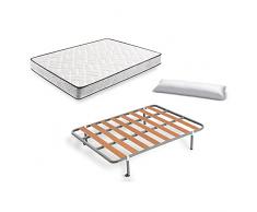 HOGAR 24 Colchón Visco-Aloe + Somier Basic + Almohada De Fibra, 150x180 cm