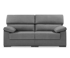 HOGAR24 ES | Sofa 3 Plazas | Sofas de Salón Moderno de Diseño | Confortable | Asientos Desenfundables y Lavables | Color Gris
