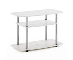 Furinno Econ Soporte 3 Niveles para TV de hasta 32 Pulgadas, Madera, Tubos de Acero Inoxidable, ingeniería, Americano