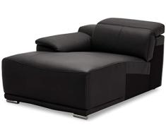 Ibbe Design Sofá Modul Chaise Longue Izquierda Negro 1 Plaza Alexa Tapizado en Cuero Sillas Sillón de Salón Sala de Estar