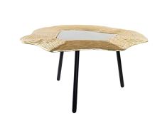 Dekodonia S3010746 Mesa Auxiliar Aluminio, Mármol, 77 X 70 X 40 Cm, Materiales Varios, Multicolor