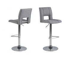 Amazon Brand - Movian Sarnen - Juego de 2 taburetes de bar, 52 x 41,5 x 115 cm, gris