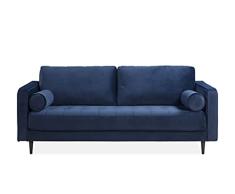 Look Sofa Diamond 3 Seater Sofas, Alloy Steel, Roma Navy