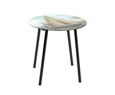 Haku Möbel Mesa Auxiliar, Acero, Negro, Multicolor, Ø: 41 x H: 41 cm