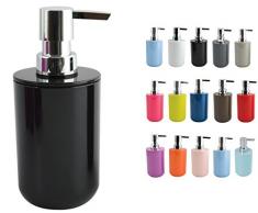 MSV Dispensador de jabón, Acrílico, Negro, Talla única