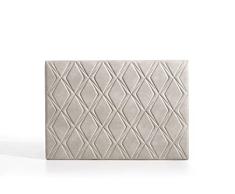 ECCOX - Cabecero de Cama Rubí en Tela Antimanchas Acualine - Cabezal Tapizado en Tela con Acolchado de Espuma y Refuerzo Trasero - Color Blanco Efecto Granito - Cama 135-150x110x6,5 cm