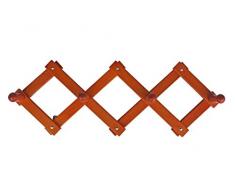 Home System R21453 portabiti Perchero de Madera de 4 Asientos, Plegable Extensible, Madera Cerezo