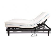 Duermete Cama Articulada Eléctrica Reforzada + Colchón Dorsal Viscoelástico 21cm Grosor, 80 X 180
