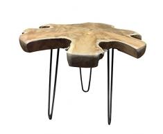 Ambientehome 33053 Mesa, Madera, Naturaleza, 60 x 60 x 56 cm