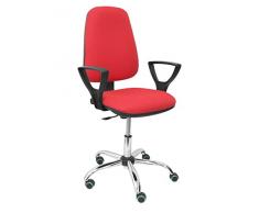 Piqueras y Crespo Socovos Silla de Oficina, Acero, Rojo, 116x48x48 cm