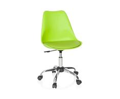hjh OFFICE 742006 Silla de Oficina Giratoria Fancy Pro Piel sintética Verde, Sillas de Escritorio con Ruedas, Estilo nórdico, Altura Ajustable